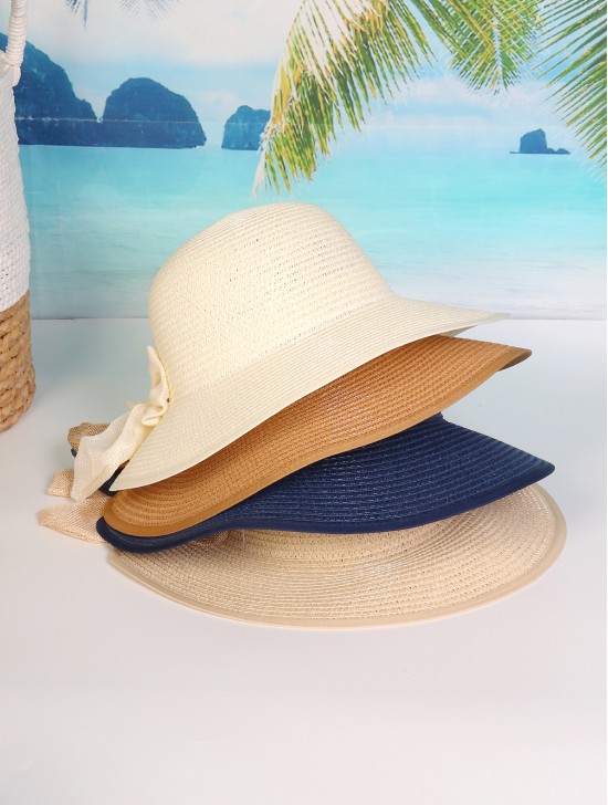 Wide Brim Summer Hat W/ Bow