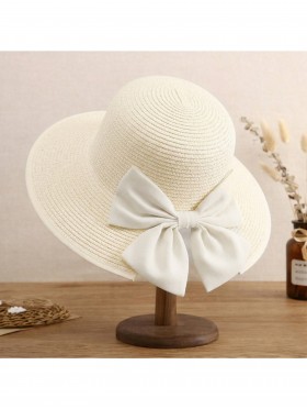 Wide Brim Summer Hat W/ Bow
