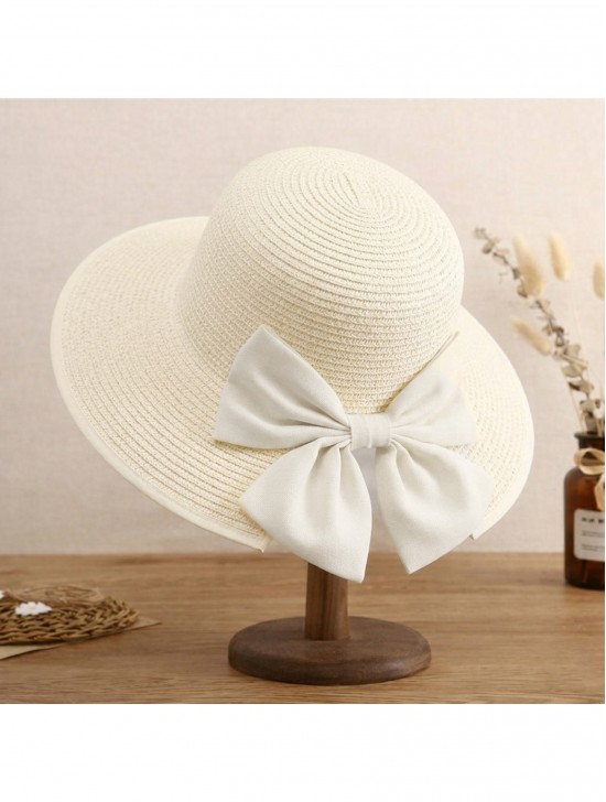 Wide Brim Summer Hat W/ Bow