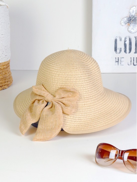 Wide Brim Summer Hat W/ Bow