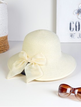 Wide Brim Summer Hat W/ Bow