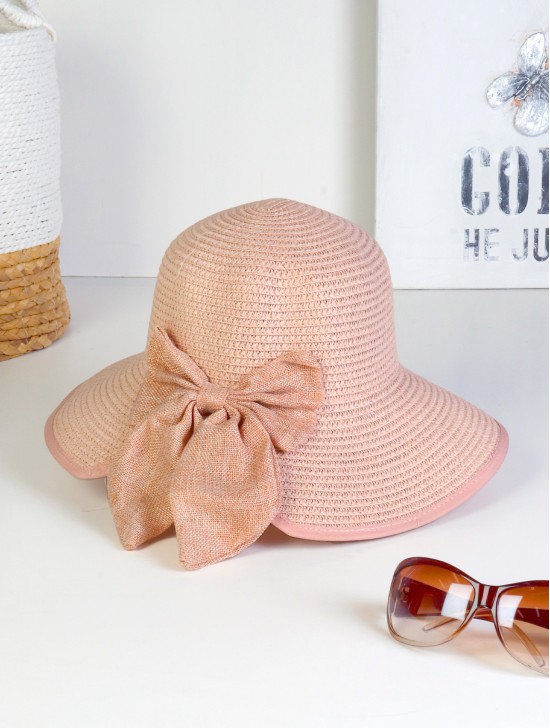 Wide Brim Summer Hat W/ Bow