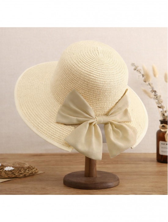 Wide Brim Summer Hat W/ Bow