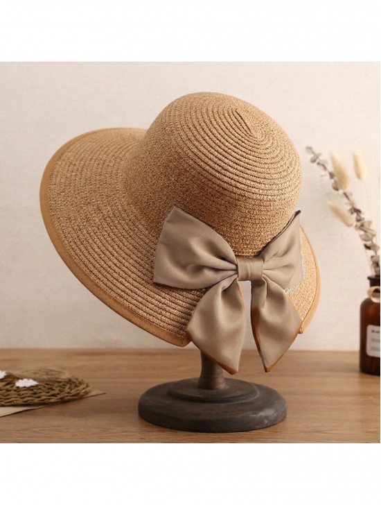 Wide Brim Summer Hat W/ Bow
