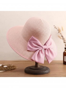 Wide Brim Summer Hat W/ Bow