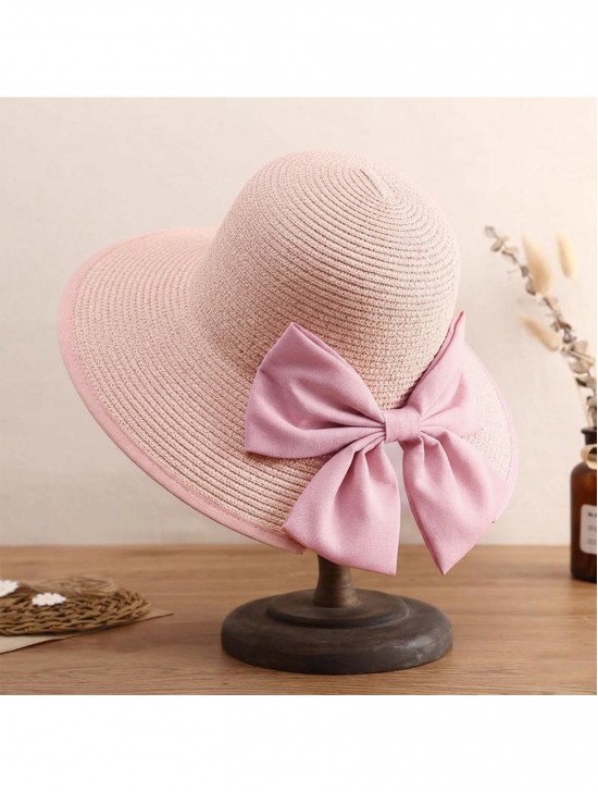 Wide Brim Summer Hat W/ Bow