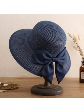 Wide Brim Summer Hat W/ Bow