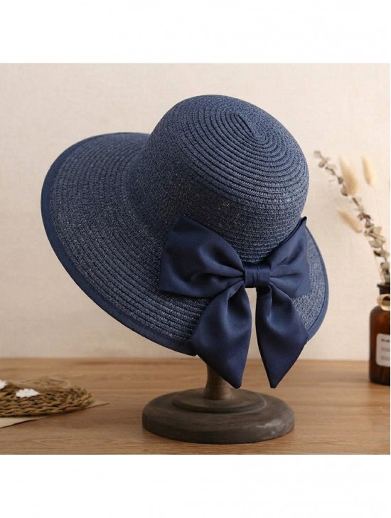 Wide Brim Summer Hat W/ Bow