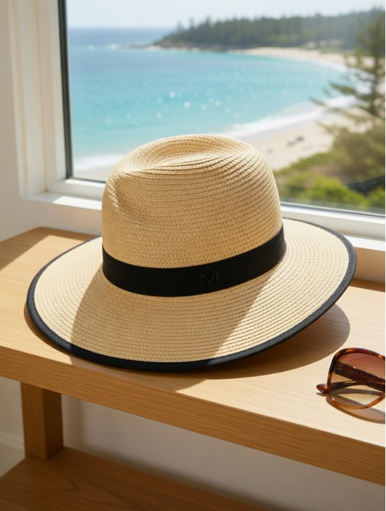 Summer Fedora Hat W/ Black Edge