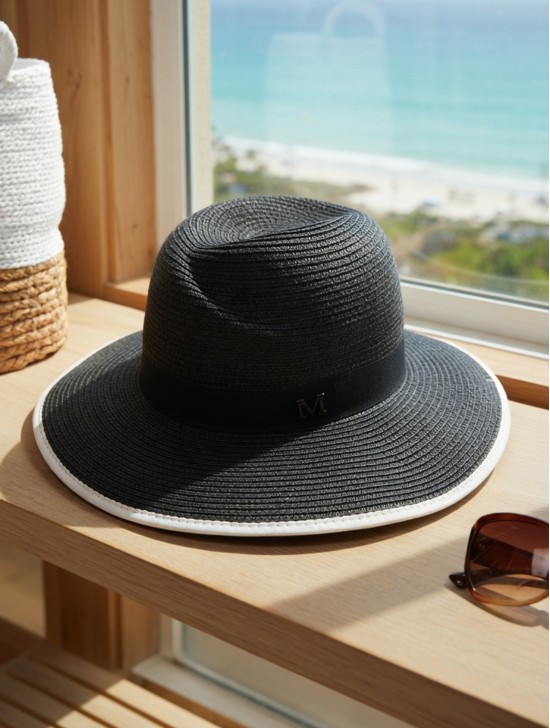 Summer Fedora Hat W/ Black Edge