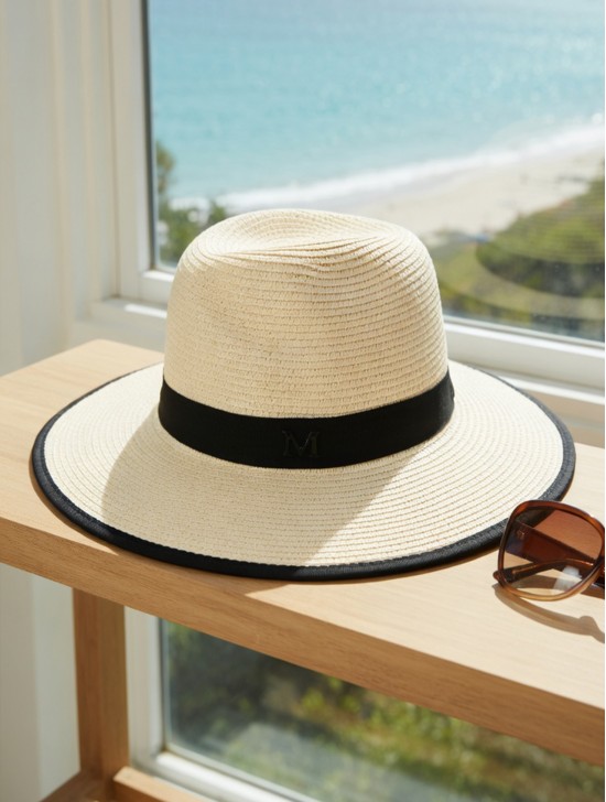 Summer Fedora Hat W/ Black Edge