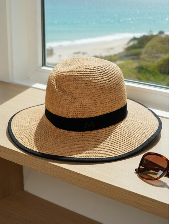 Summer Fedora Hat W/ Black Edge