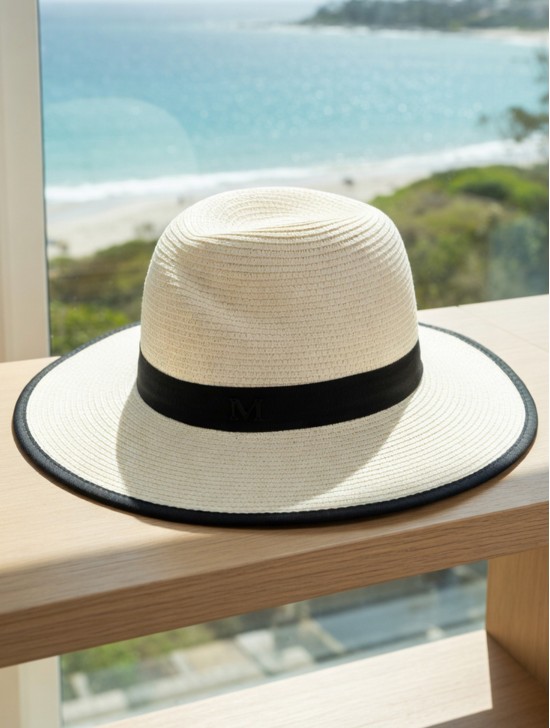Summer Fedora Hat W/ Black Edge