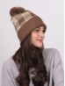 Super Soft Knitted Checker Hat W/ Pom Pom (Plush Inside)