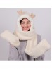 Plush Multi-functional Matching Set ( Scarf, Reindeer Hat & Mitts)