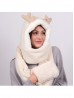 Plush Multi-functional Matching Set ( Scarf, Reindeer Hat & Mitts)