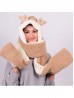 Plush Multi-functional Matching Set ( Scarf, Reindeer Hat & Mitts)