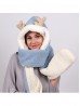 Plush Multi-functional Matching Set ( Scarf, Reindeer Hat & Mitts)