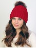Cable Knitted Camp Hat W/ Pompom (Plush Inside)