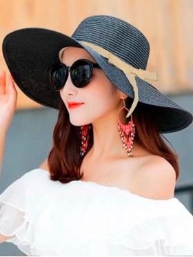 Wide Brim Summer Hat W/ Ribbon