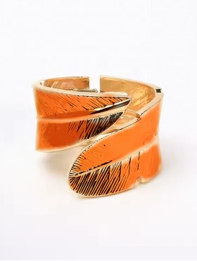 COLOURED LEAF WRAP BANGLE