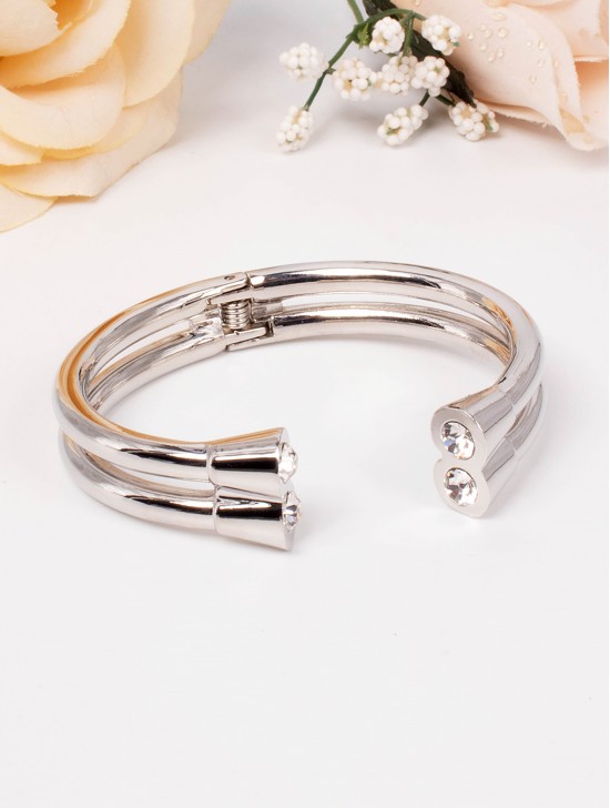 Double Strands Rhinestone Bangle