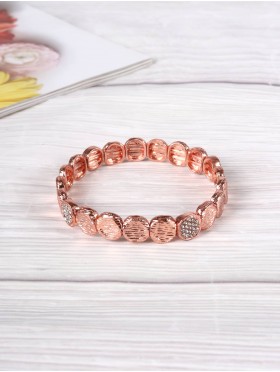 FLAT CIRCLE TEXTURE BEAD BRACELET 