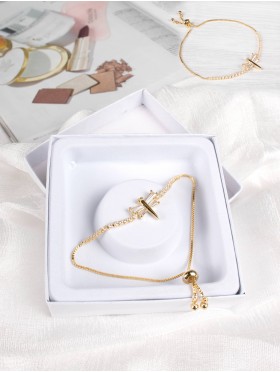 Adjustable Rhinestone Stretch Bracelet W/ Dragonfly 