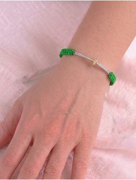 CROSS PENDANT ROPE BRACELET