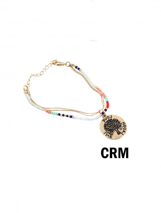 BEADED MULTI STRAND CHARM BRACELET