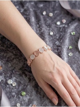 FLAT CIRCLE TEXTURE BEAD BRACELET 