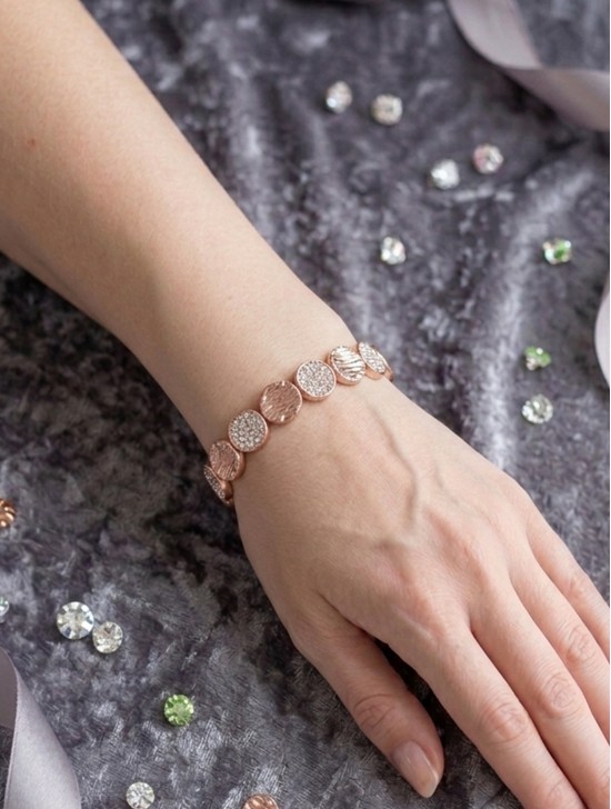 FLAT CIRCLE TEXTURE BEAD BRACELET FLAT CIRCLE TEXTURE BEAD BRACELET