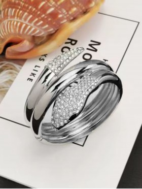RHINESTONED SNAKE BANGLE
