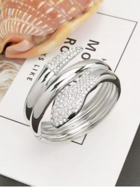 RHINESTONED SNAKE BANGLE