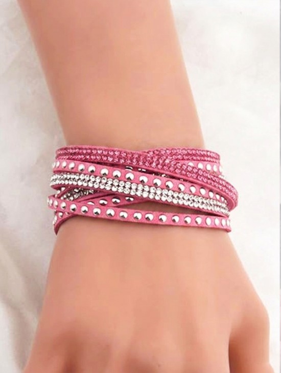 MULTI RHINESTONE WRAP BRACELET
