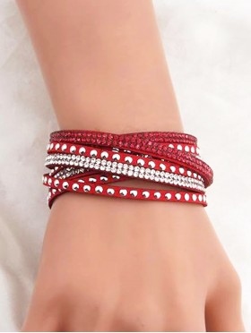 MULTI RHINESTONE WRAP BRACELET