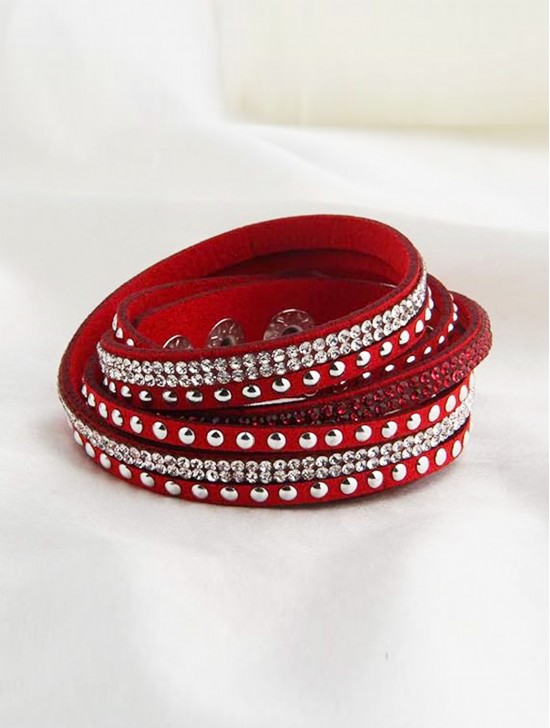 MULTI RHINESTONE WRAP BRACELET