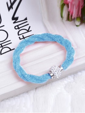 Crystal Filled Tube Mesh Magnetic Bracelet