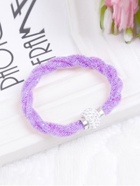 Crystal Filled Tube Mesh Magnetic Bracelet