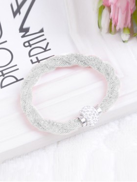 Crystal Filled Tube Mesh Magnetic Bracelet