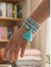 Multi Gem Wrap Magnetic Bracelet W/ Tassels