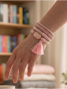 Multi Gem Wrap Magnetic Bracelet W/ Tassels