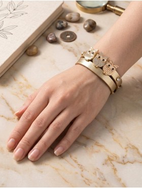 Multi  Wrap Magnetic Bracelet W/ Owl Pendants
