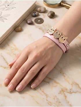 Multi  Wrap Magnetic Bracelet W/ Owl Pendants