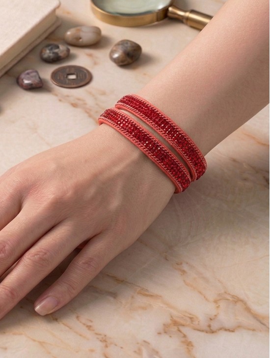 MULTI RHINESTONE WRAP MAGNETIC BRACELET