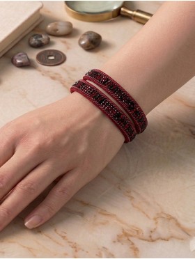 MULTI RHINESTONE WRAP MAGNETIC BRACELET