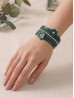 Rhinestone Wrap Magnetic Bracelet W/ Flower Charms