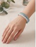 Rhinestone Wrap Magnetic Bracelet W/ Pearl