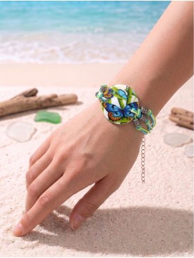 Fashion Butterfly Print Shell Bracelet