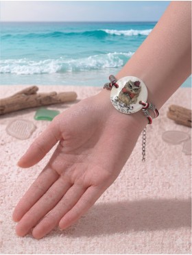 Fashion Owl Print Shell Bracelet